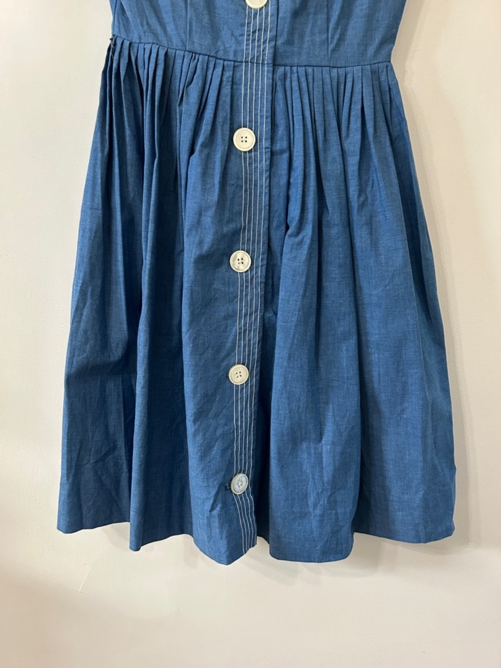 Vintage Dixie Deb Dress Women’s Handmade? Denim Blue Dress Western Full Skirt - Picture 5 of 16